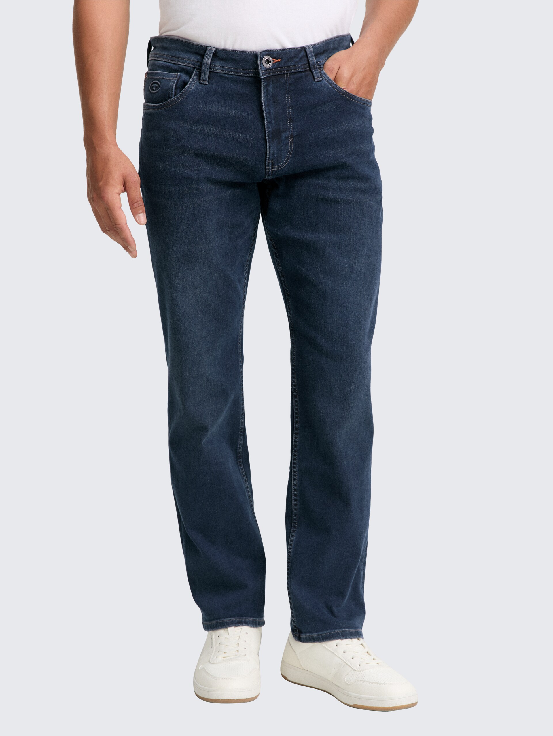 TTMARVIN STRAIGHT Jeans mit Superstretch - dark stone blue black denim - Ausschnitt Model-Vorderansicht