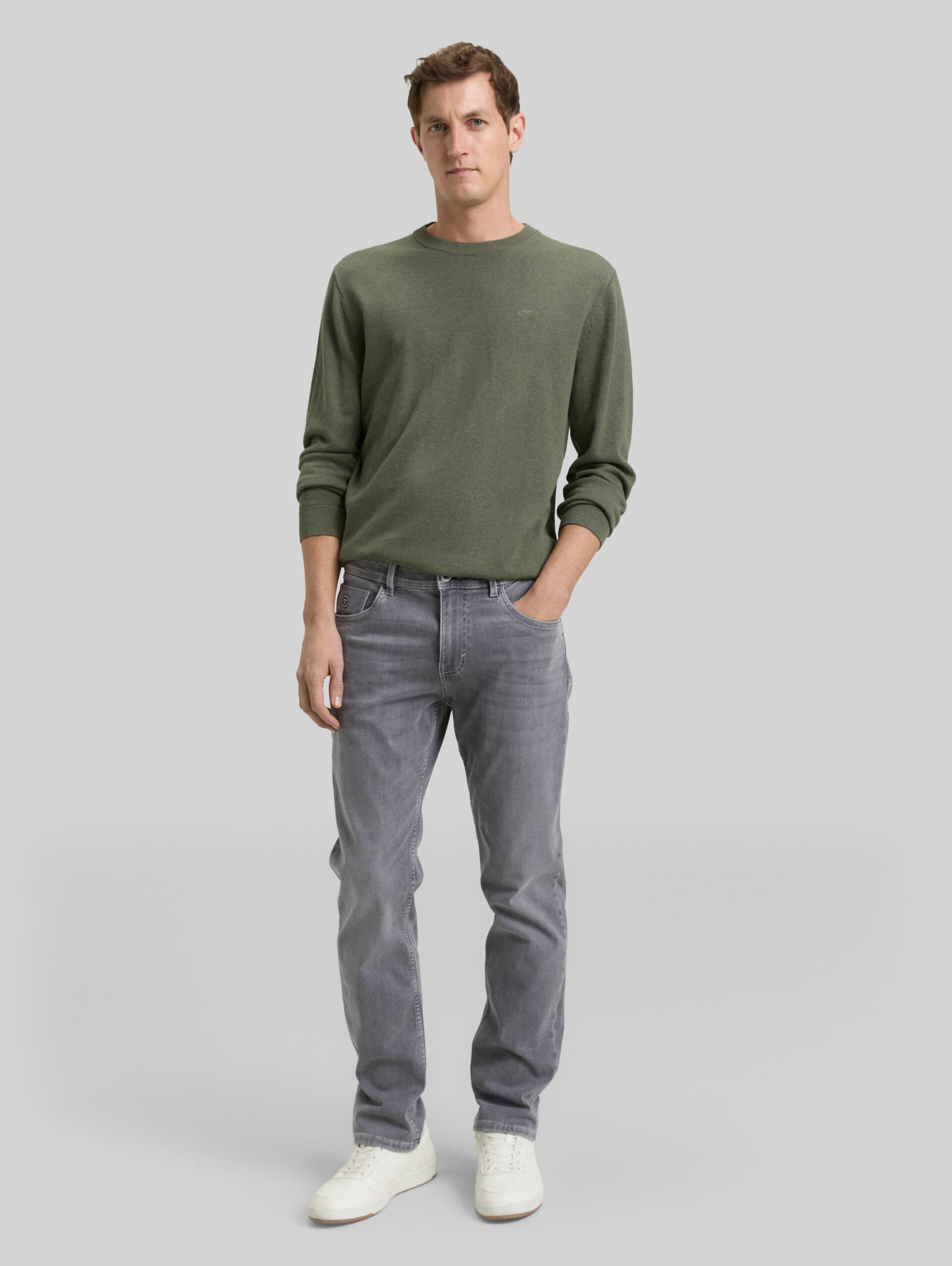 Jeans TTMARVIN STRAIGHT avec super-stretch - grey denim - Vue de face du modèle