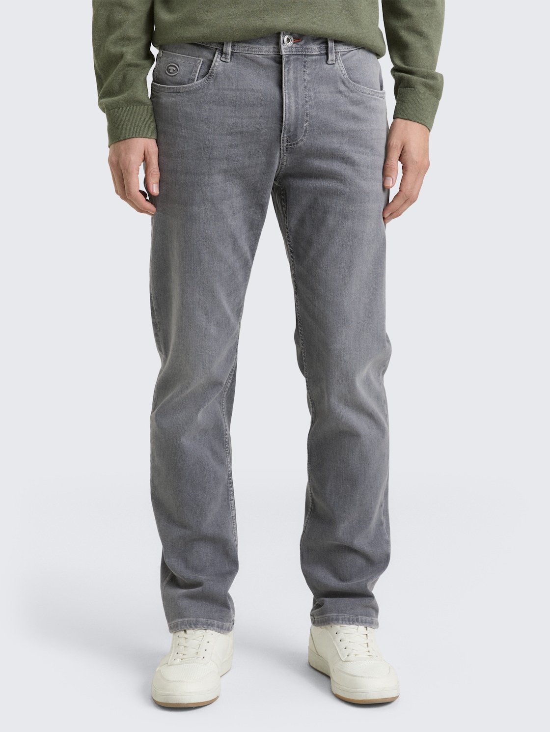 TTMARVIN STRAIGHT Jeans mit Superstretch - grey denim - Ausschnitt Model-Vorderansicht