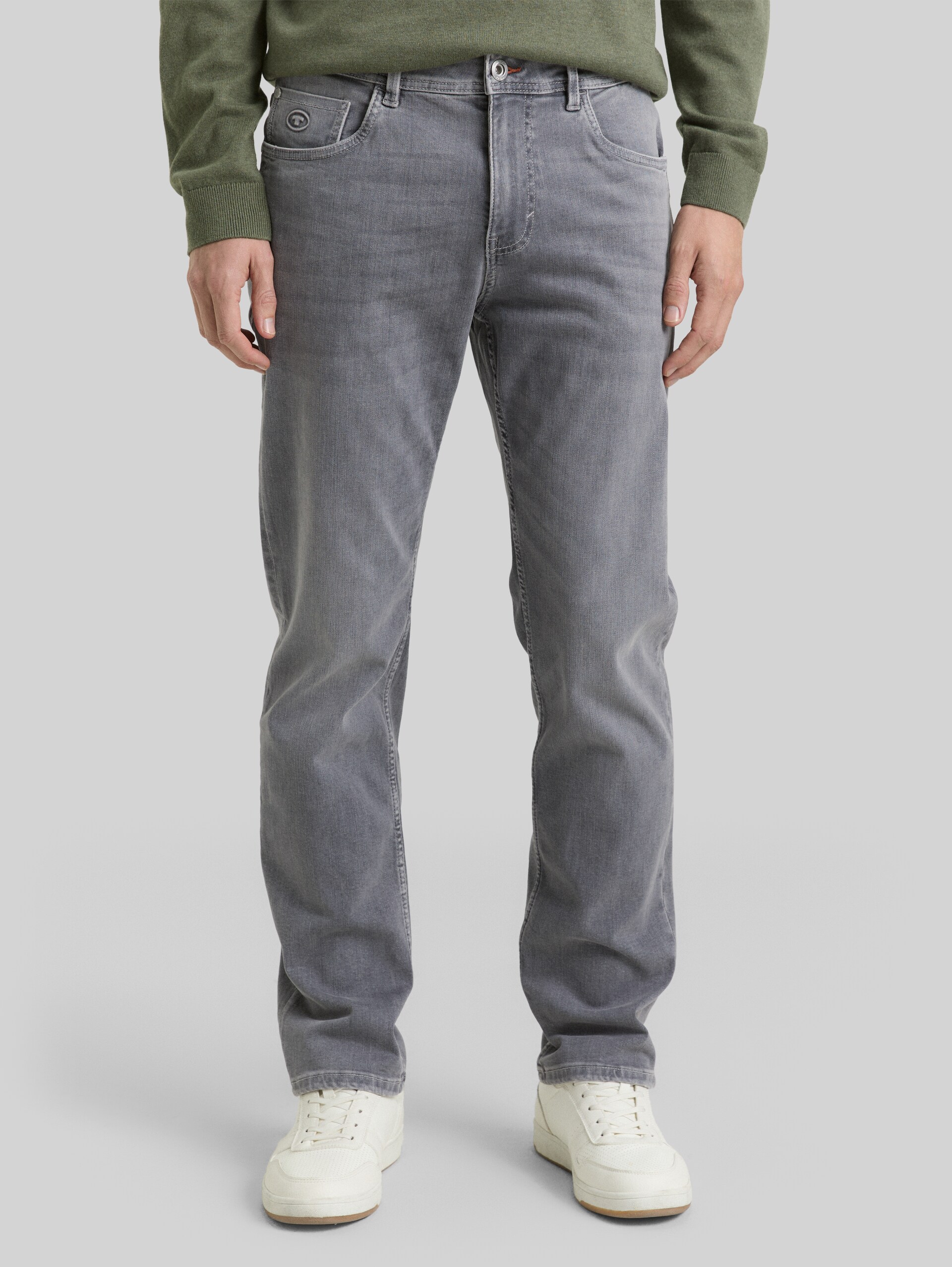 Jeans TTMARVIN STRAIGHT avec super-stretch - grey denim - Découpe Vue de face du modèle