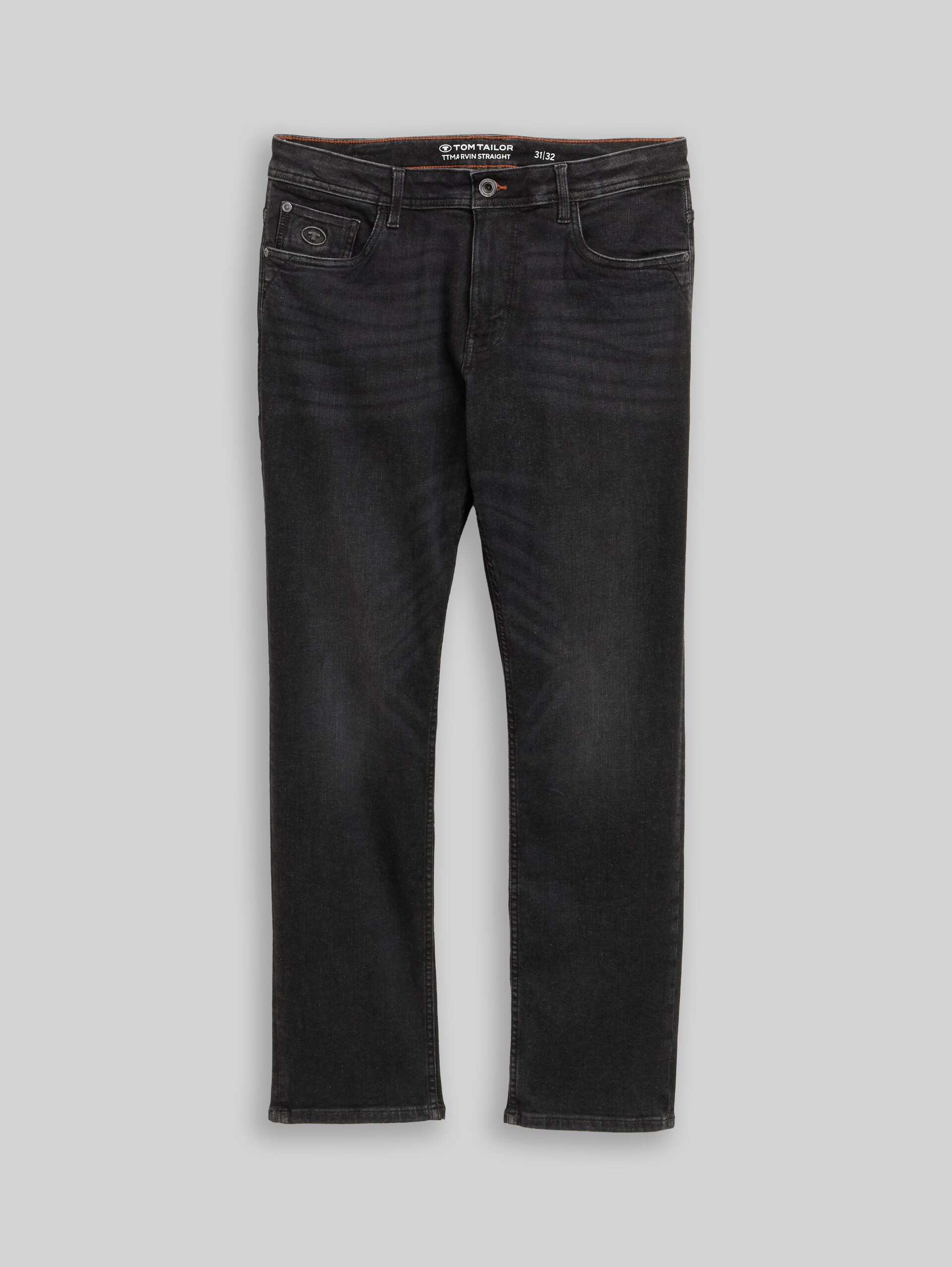 TTMARVIN STRAIGHT jeans with super-stretch - used dark stone black denim - Front product view