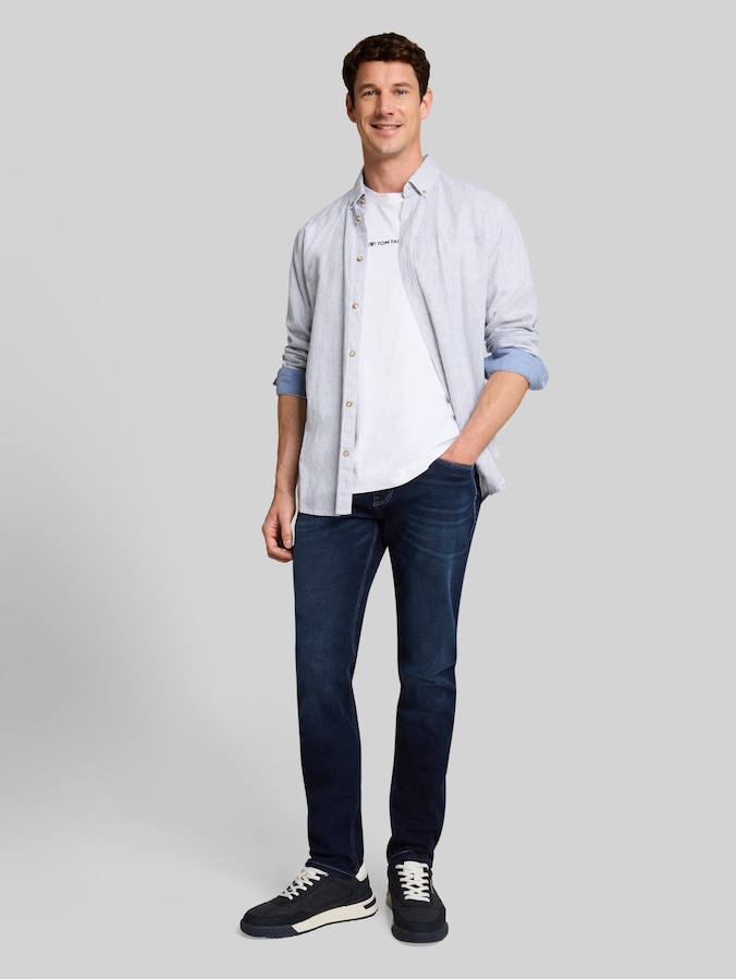 Jeans TTJOSH REGULAR SLIM extensibles par Men, used dark blue black denim