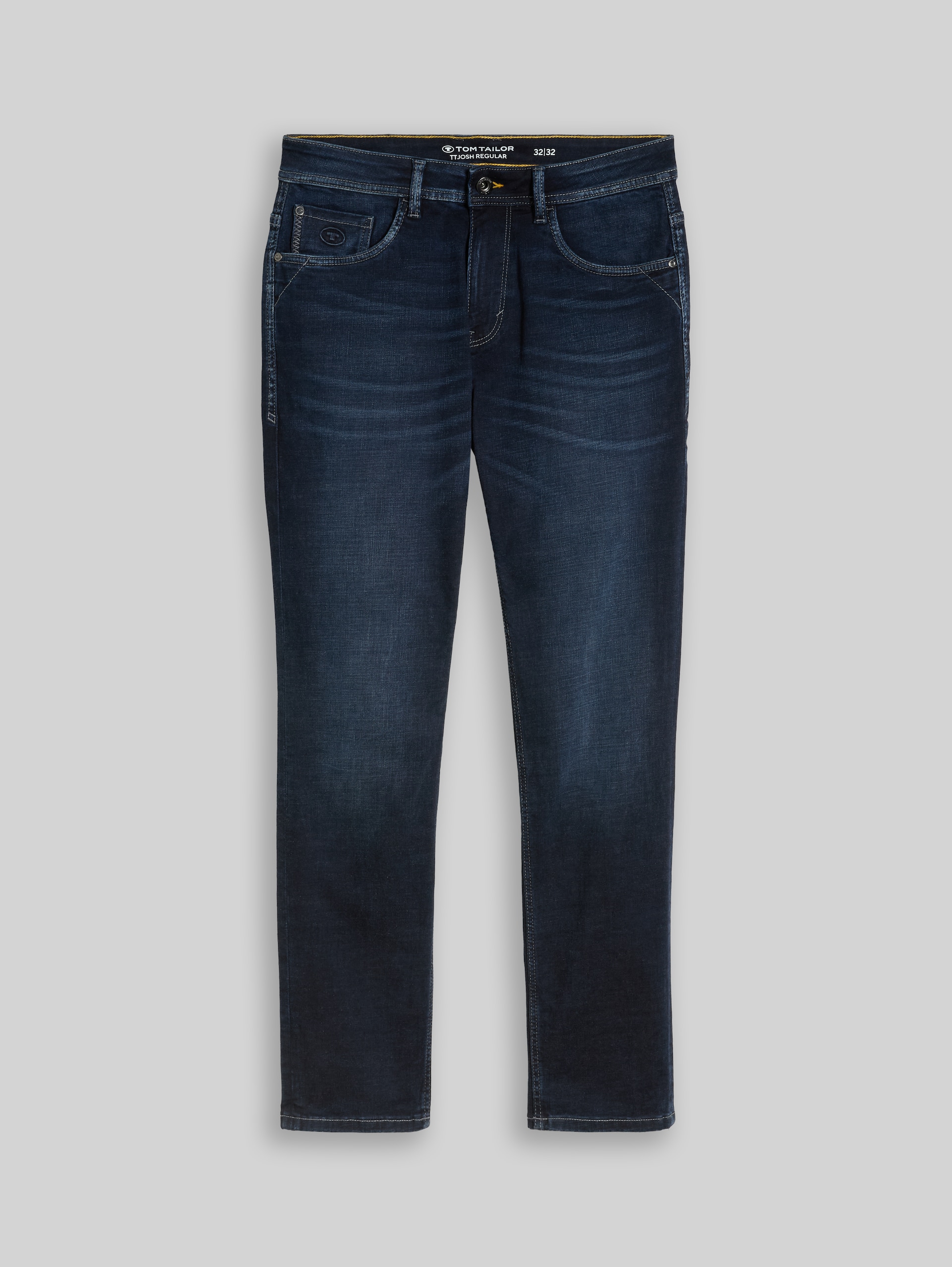 Jeans TTJOSH REGULAR SLIM extensibles - used dark blue black denim - Vue de face du produit