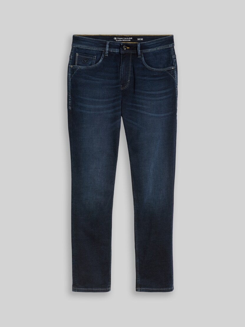 Jeans TTJOSH REGULAR SLIM extensibles par Men, used dark blue black denim