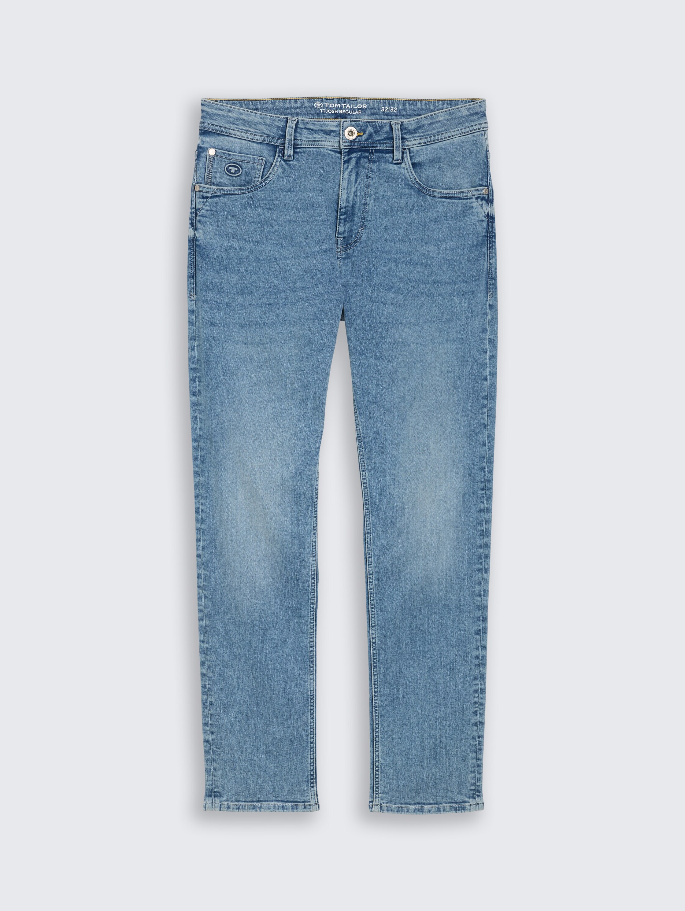 TTJOSH REGULAR SLIM Jeans mit Stretch - Used Light Stone Blue Denim - Vorder-Produkt-Ansicht