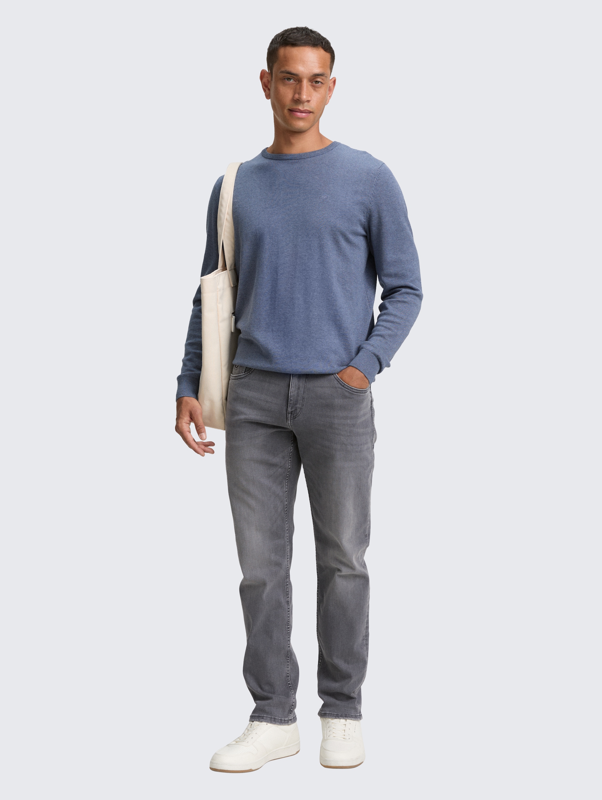 TTJOSH REGULAR SLIM Jeans mit Stretch - grey denim - Model-Vorderansicht