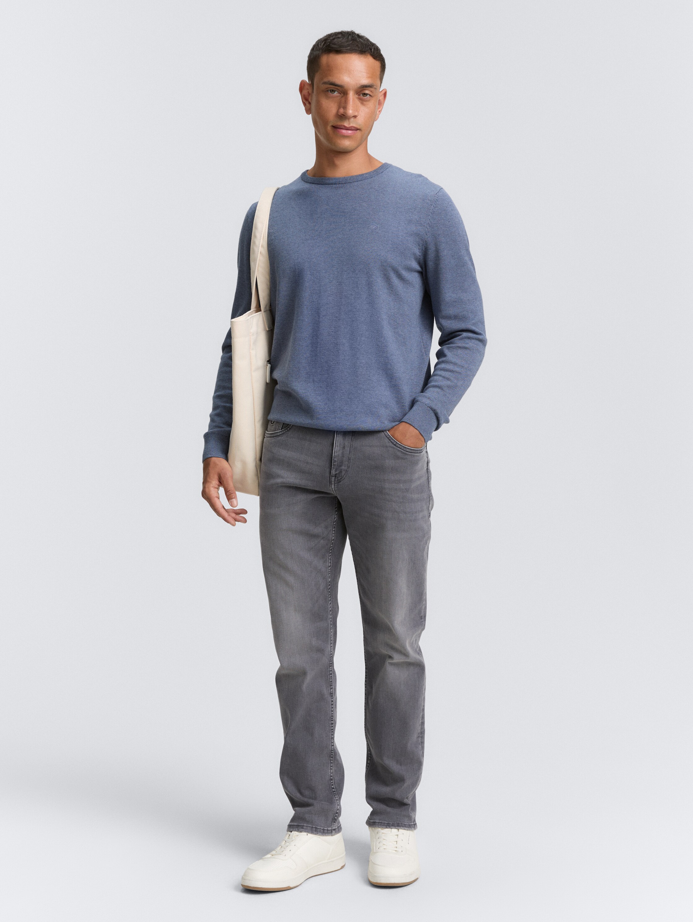 TTJOSH REGULAR SLIM Jeans mit Stretch - grey denim - Model-Vorderansicht