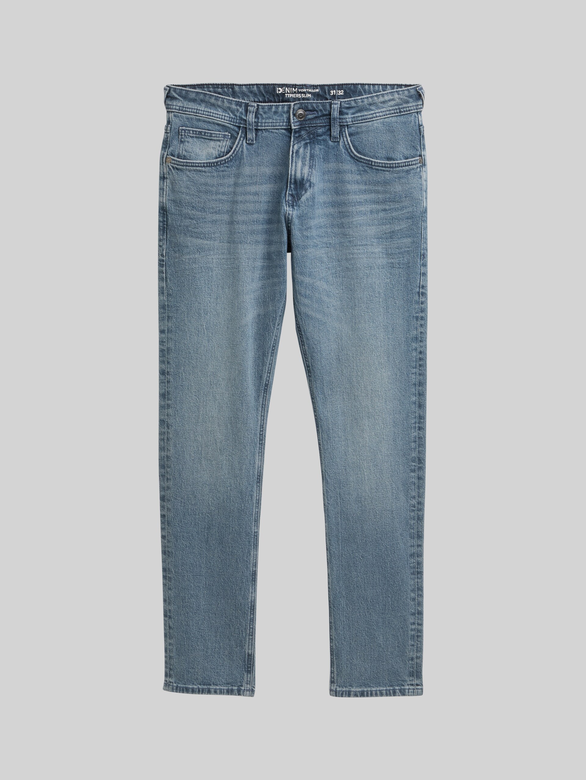 TTPIERS SLIM jeans - mid stone blue grey denim - Front product view