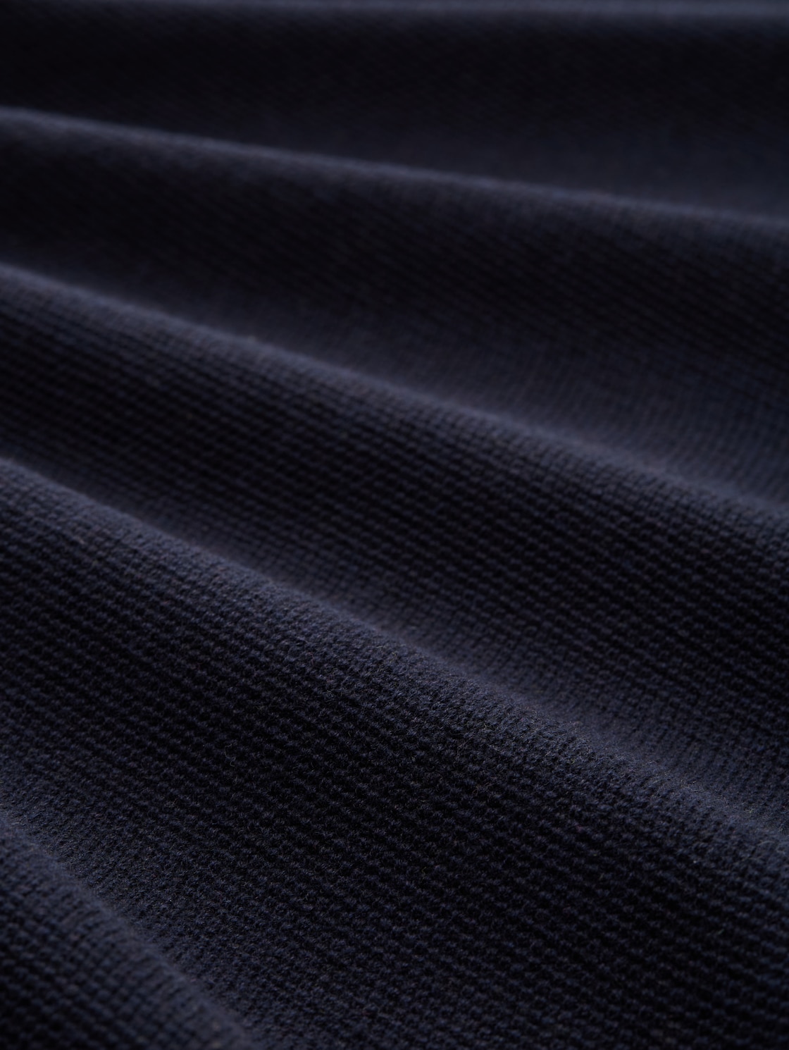 Strickpullover mit V-Ausschnitt aus Bio-Baumwolle - Knitted Navy Melange - Material-Ansicht