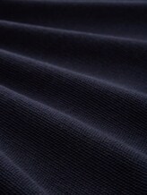 Strickpullover mit V-Ausschnitt aus Bio-Baumwolle - Knitted Navy Melange - Material-Ansicht
