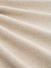 Strickpullover mit V-Ausschnitt aus Bio-Baumwolle - beige offwhite twotone - Material-Ansicht