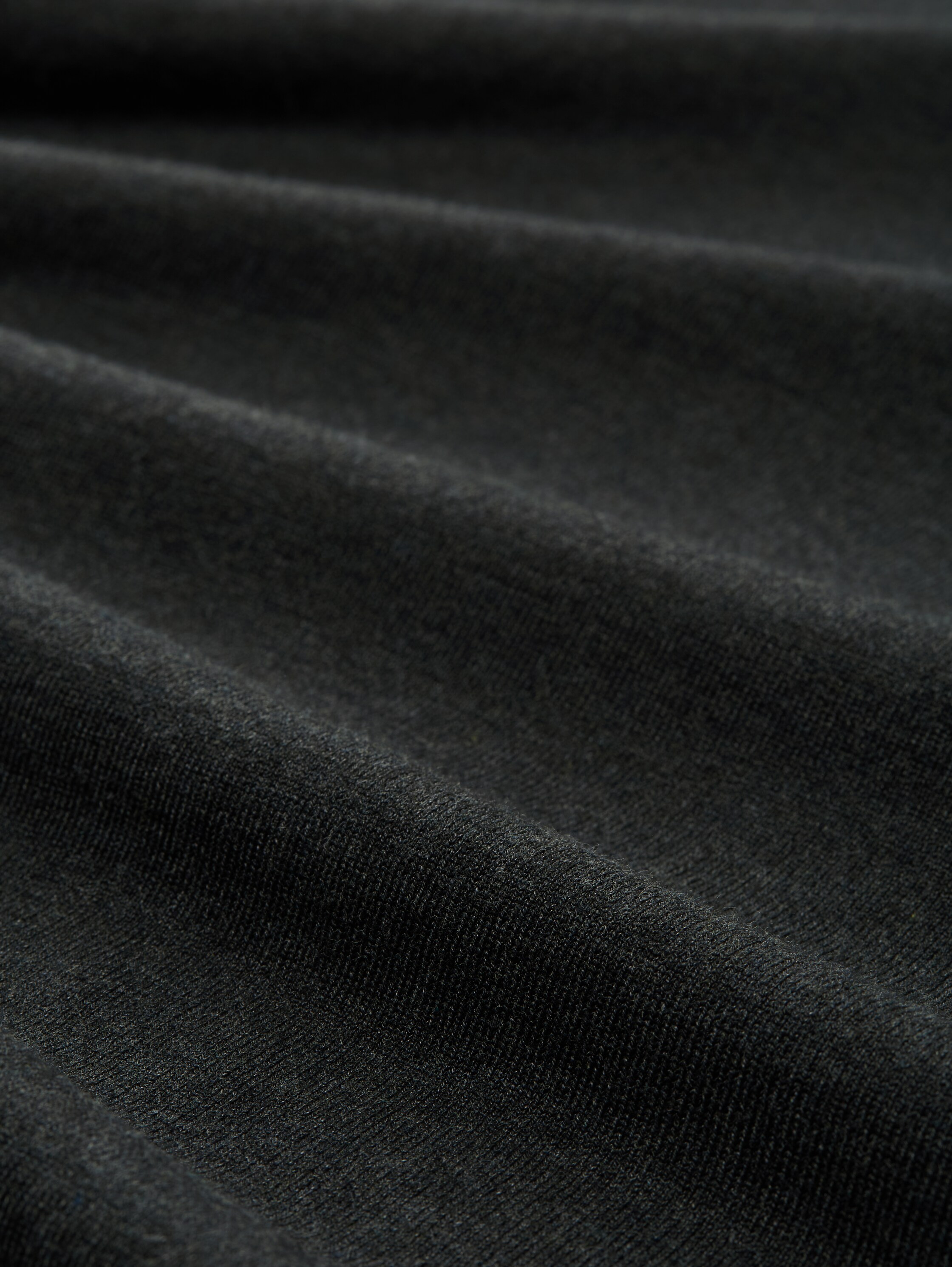 Strick-Poloshirt aus Viskose - Black Grey Melange - Material-Ansicht