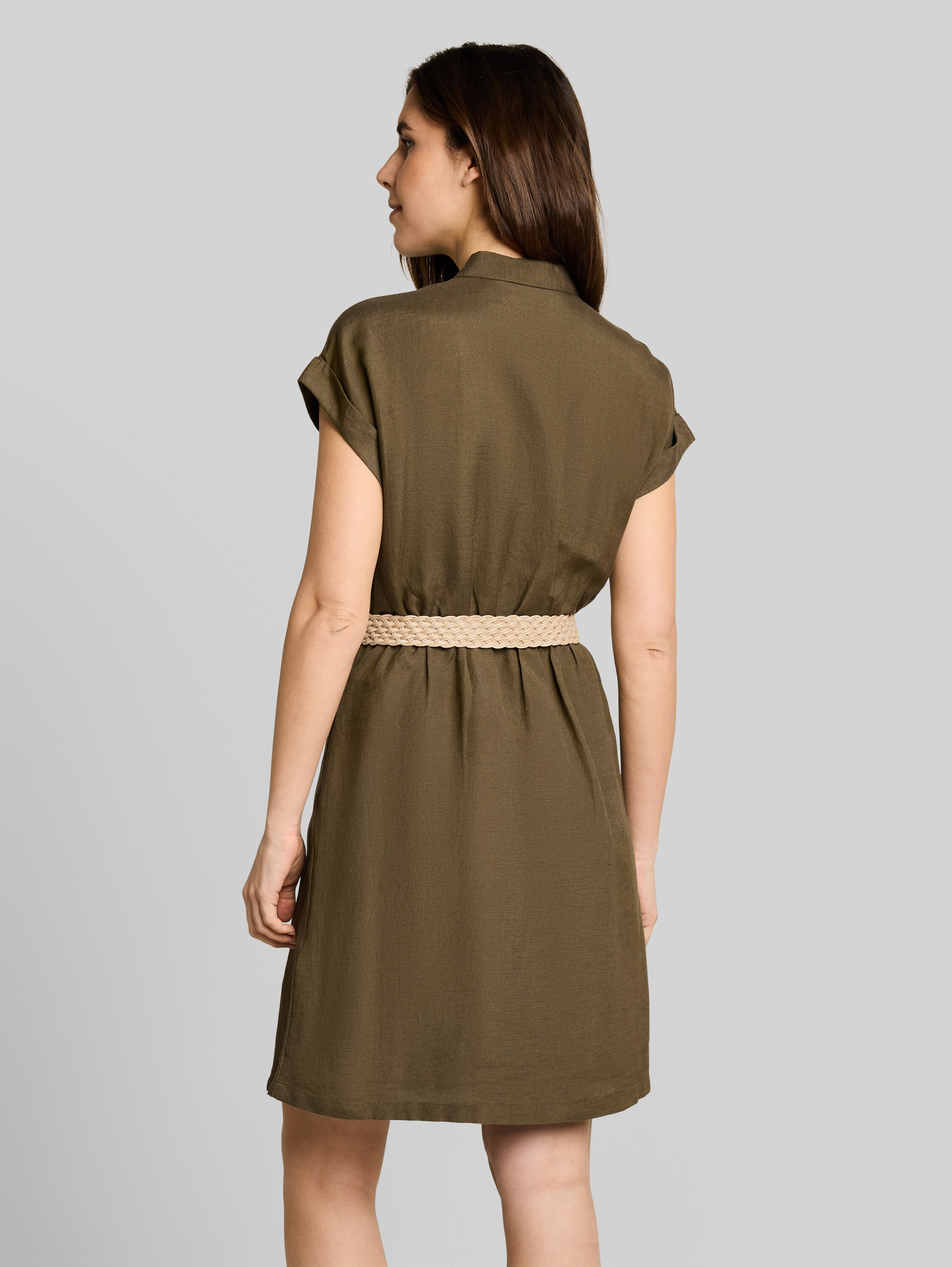 Bluza obleka iz lanene mešanice - Image 5