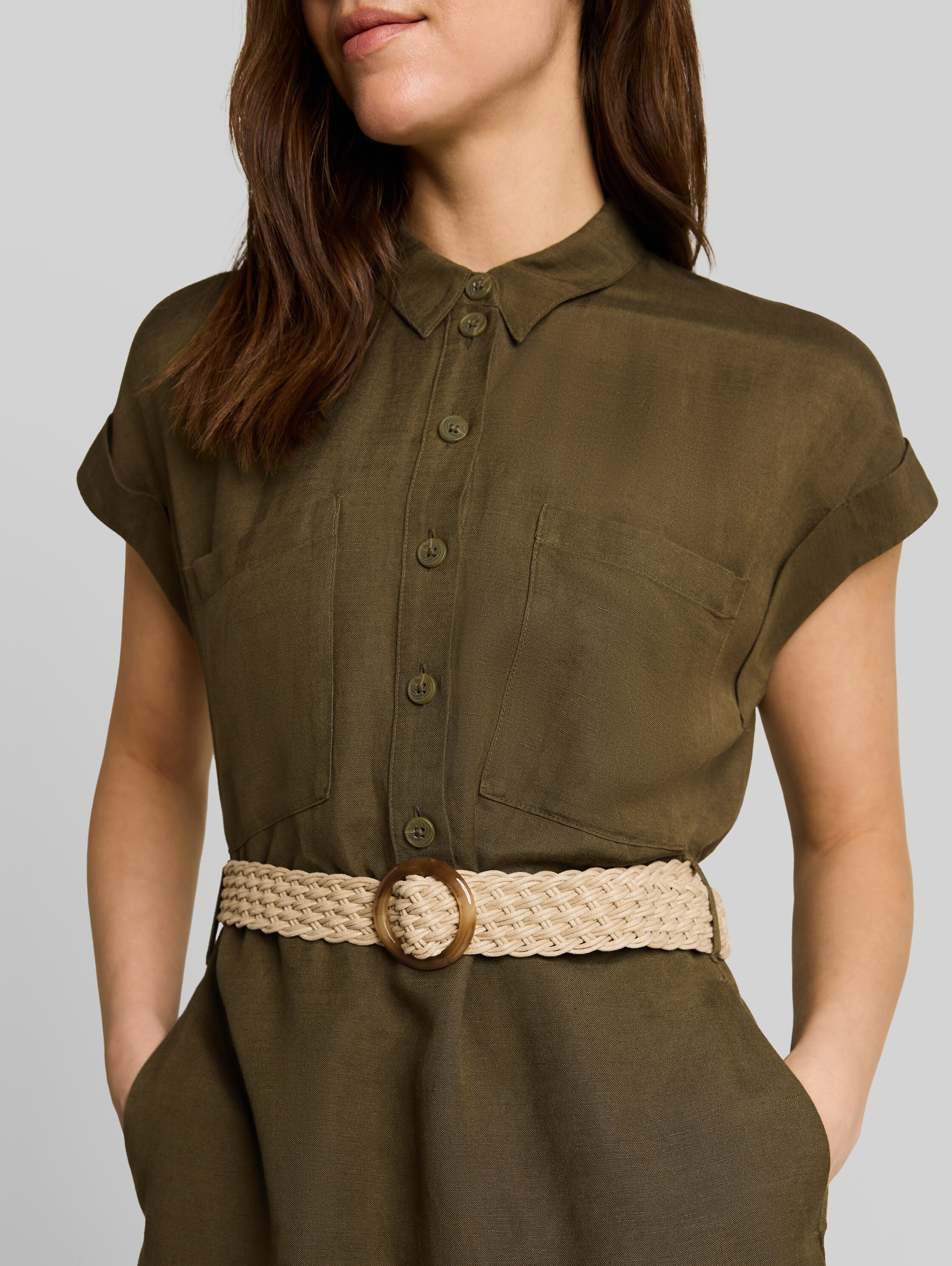 Bluza obleka iz lanene mešanice - Image 6
