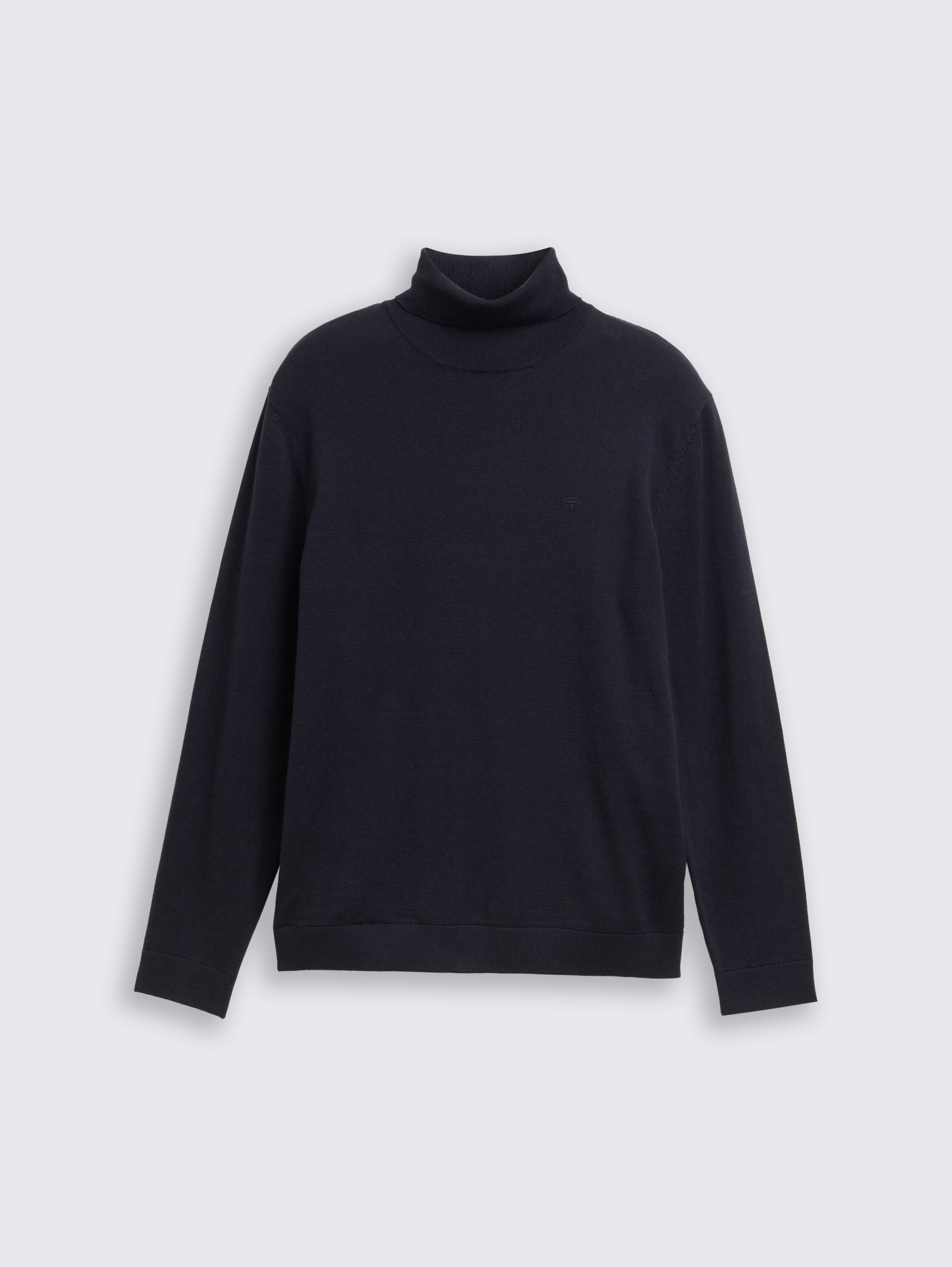 Rollkragenpullover aus Baumwolle - Knitted Navy Melange