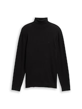 Ausgewählt, Rollkragenpullover aus Baumwolle von Tom Tailor, schwarz