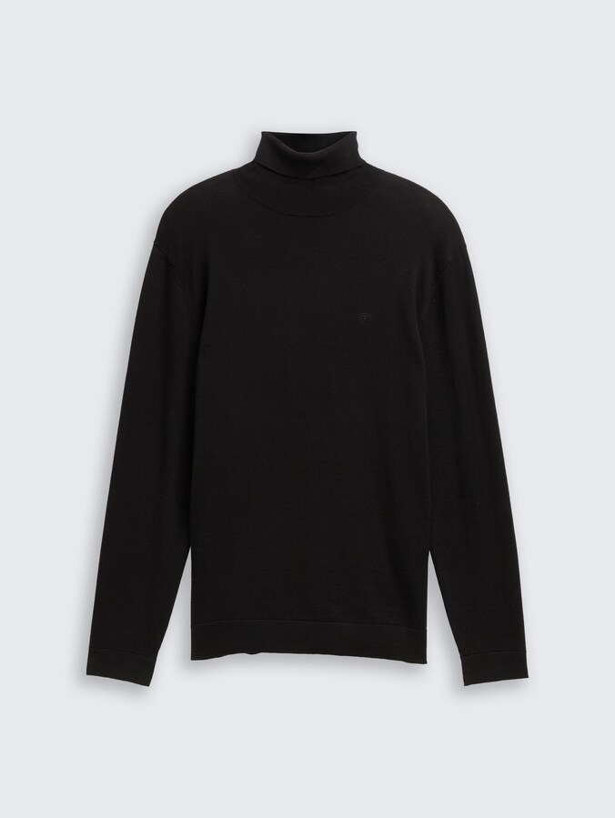 Rollkragenpullover aus Baumwolle von Men, Black