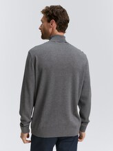 Rollkragenpullover aus Baumwolle - classic dark grey melange