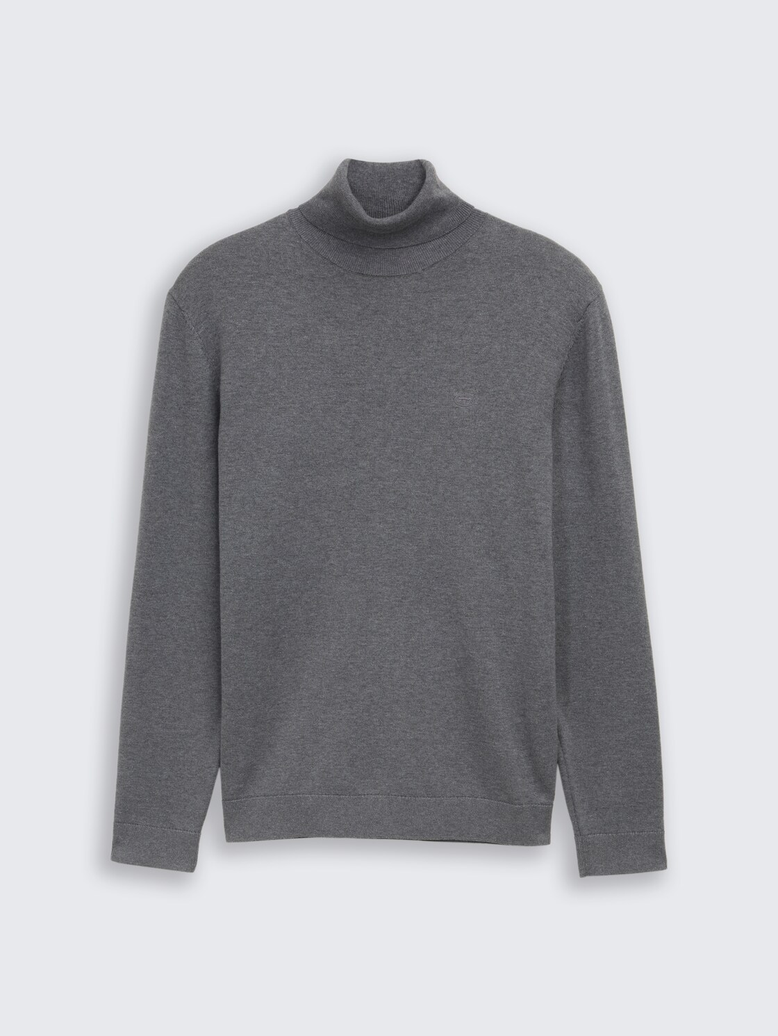 Cotton turtleneck jumper - classic dark grey melange