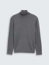 Rollkragenpullover aus Baumwolle - classic dark grey melange