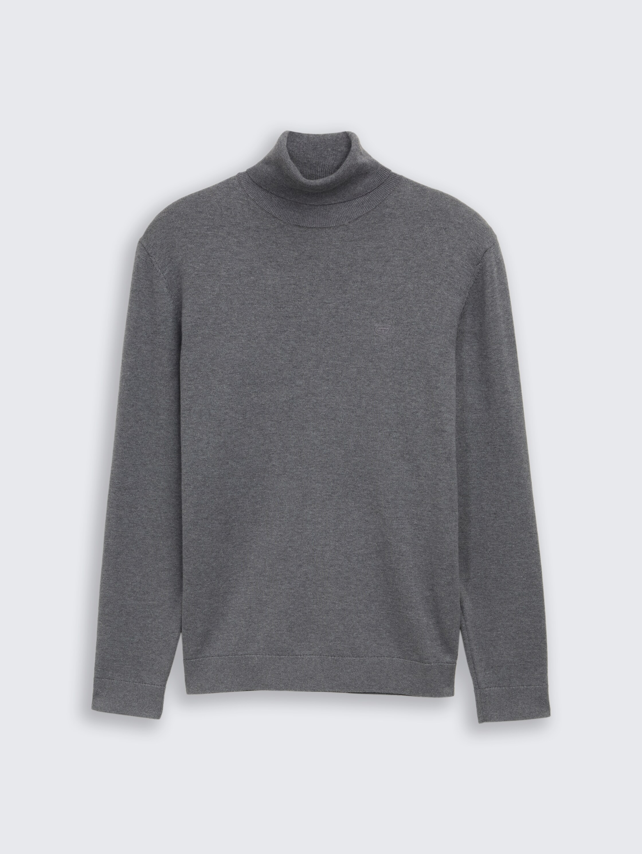 Rollkragenpullover aus Baumwolle - classic dark grey melange