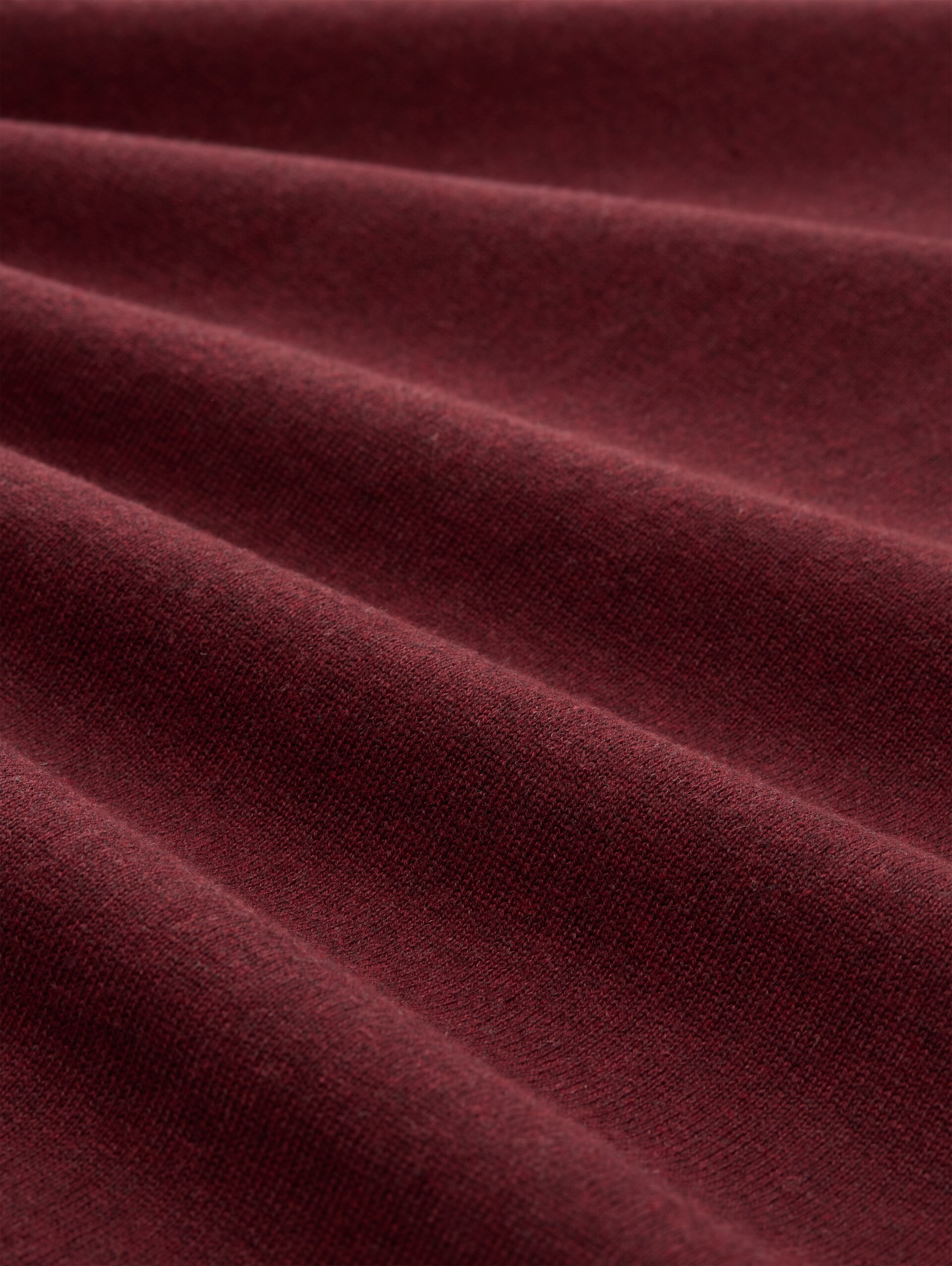 Rollkragenpullover aus Baumwolle - bordeaux melange - Material-Ansicht