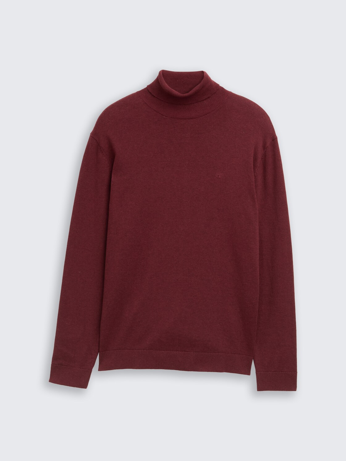 Rollkragenpullover aus Baumwolle - bordeaux melange