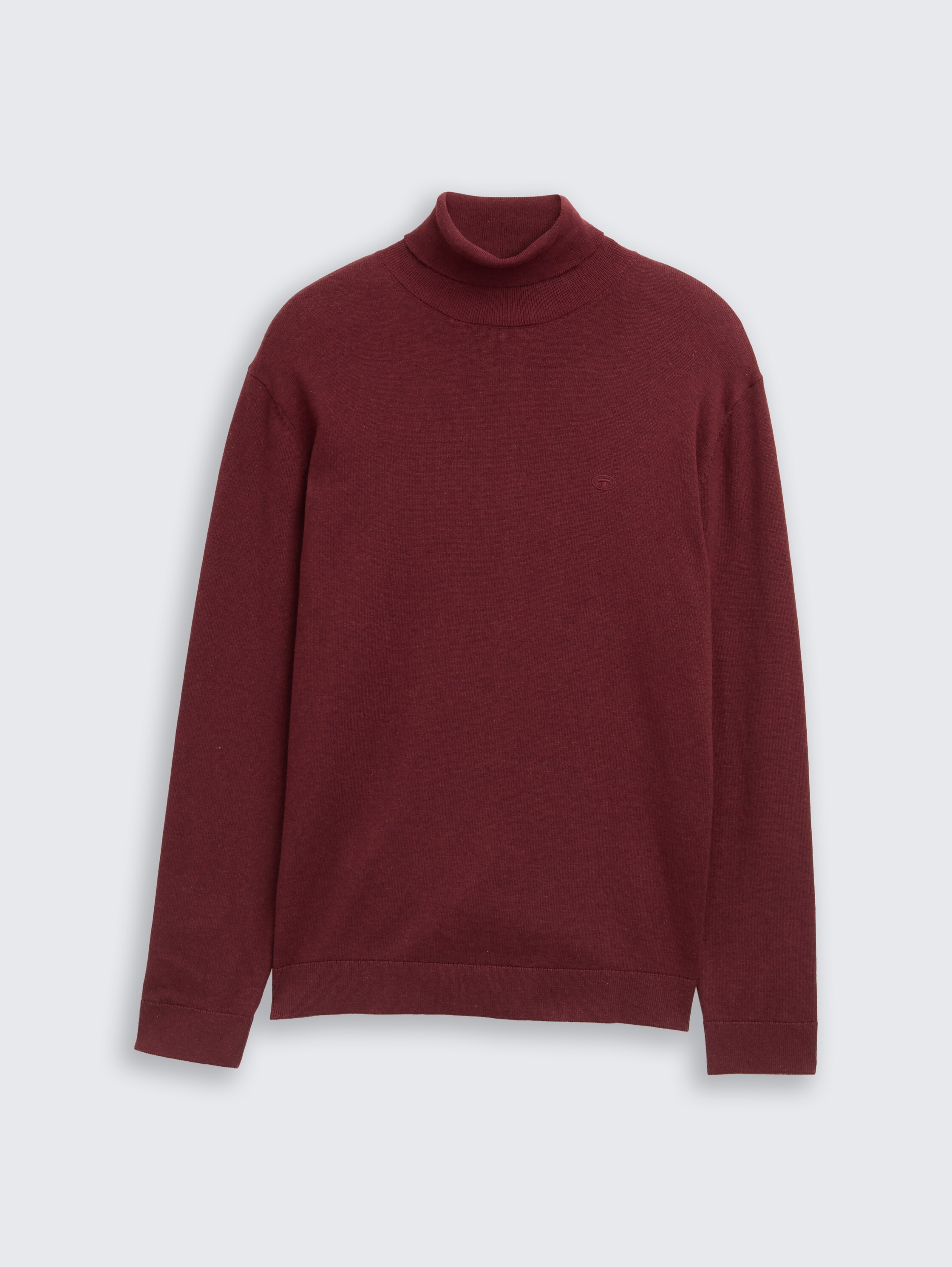 Rollkragenpullover aus Baumwolle - bordeaux melange