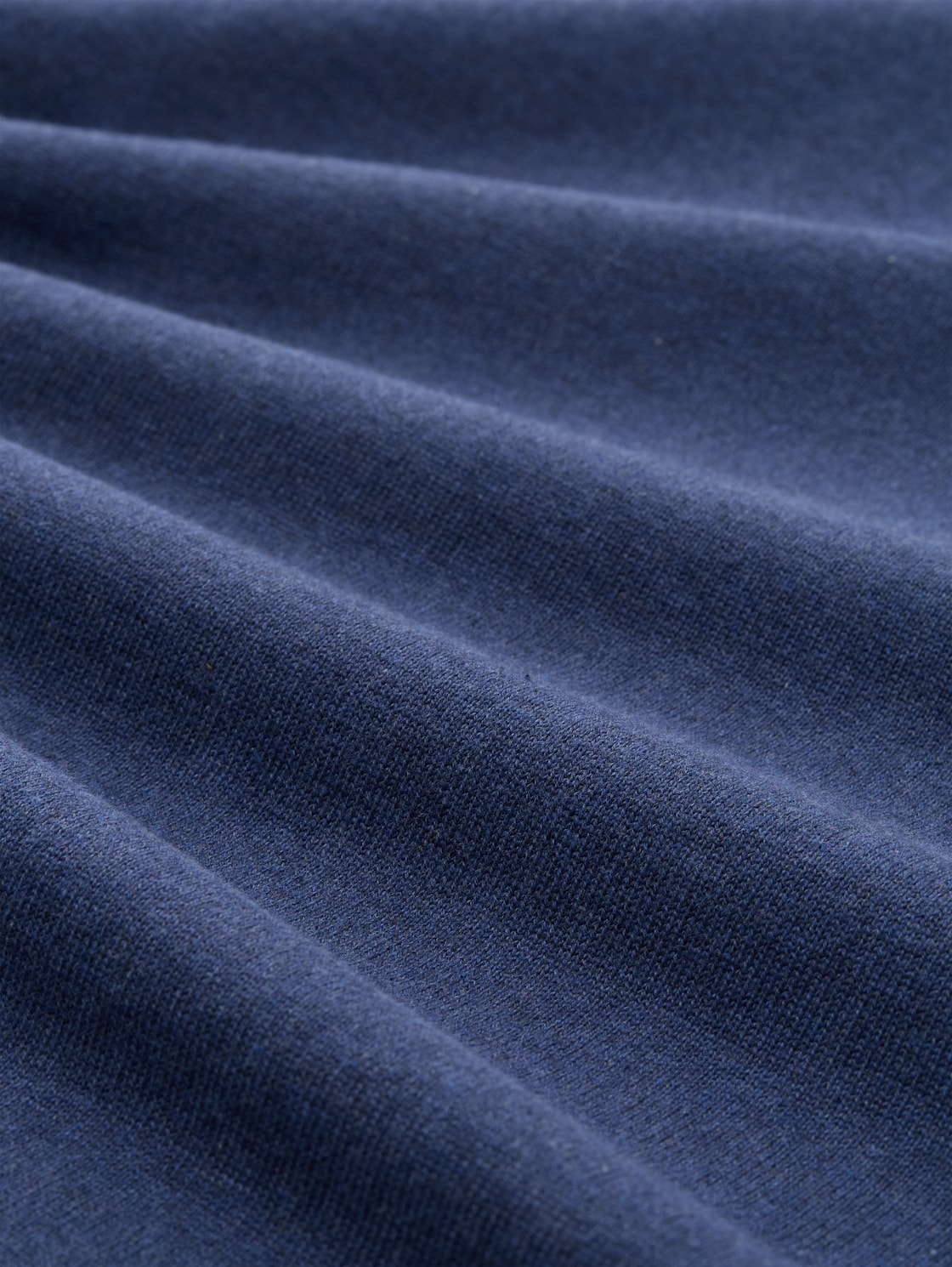 Rollkragenpullover aus Baumwolle - ocean blue melange - Material-Ansicht