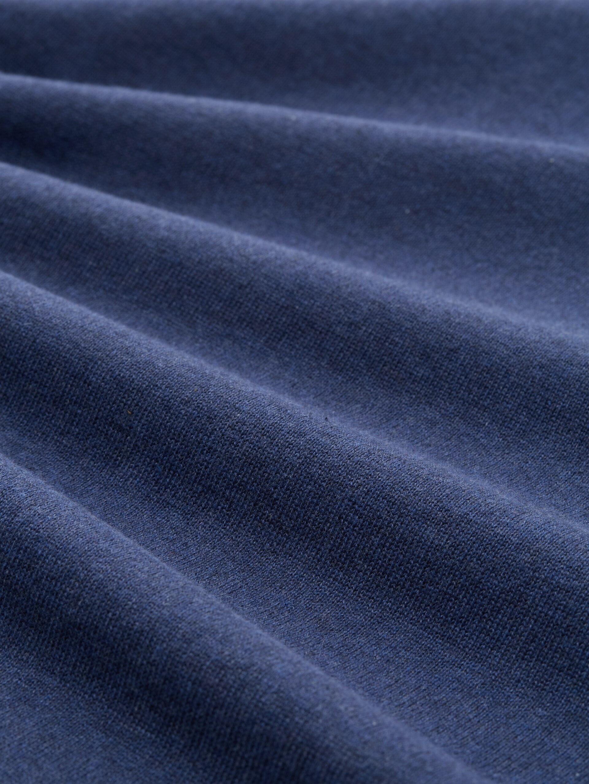 Rollkragenpullover aus Baumwolle - ocean blue melange - Material-Ansicht