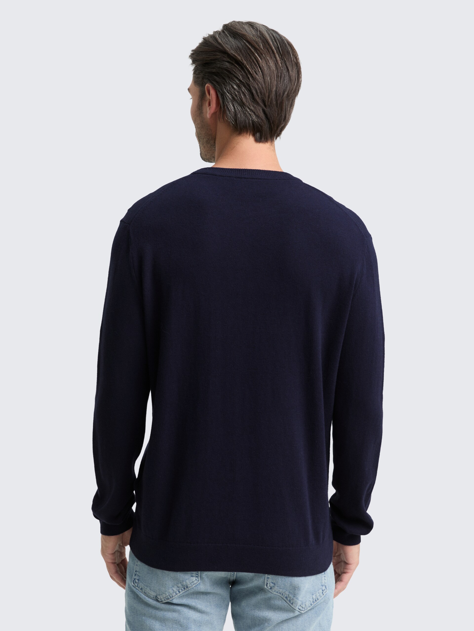 Strickpullover mit Kaschmir-Anteil - Knitted Navy Melange