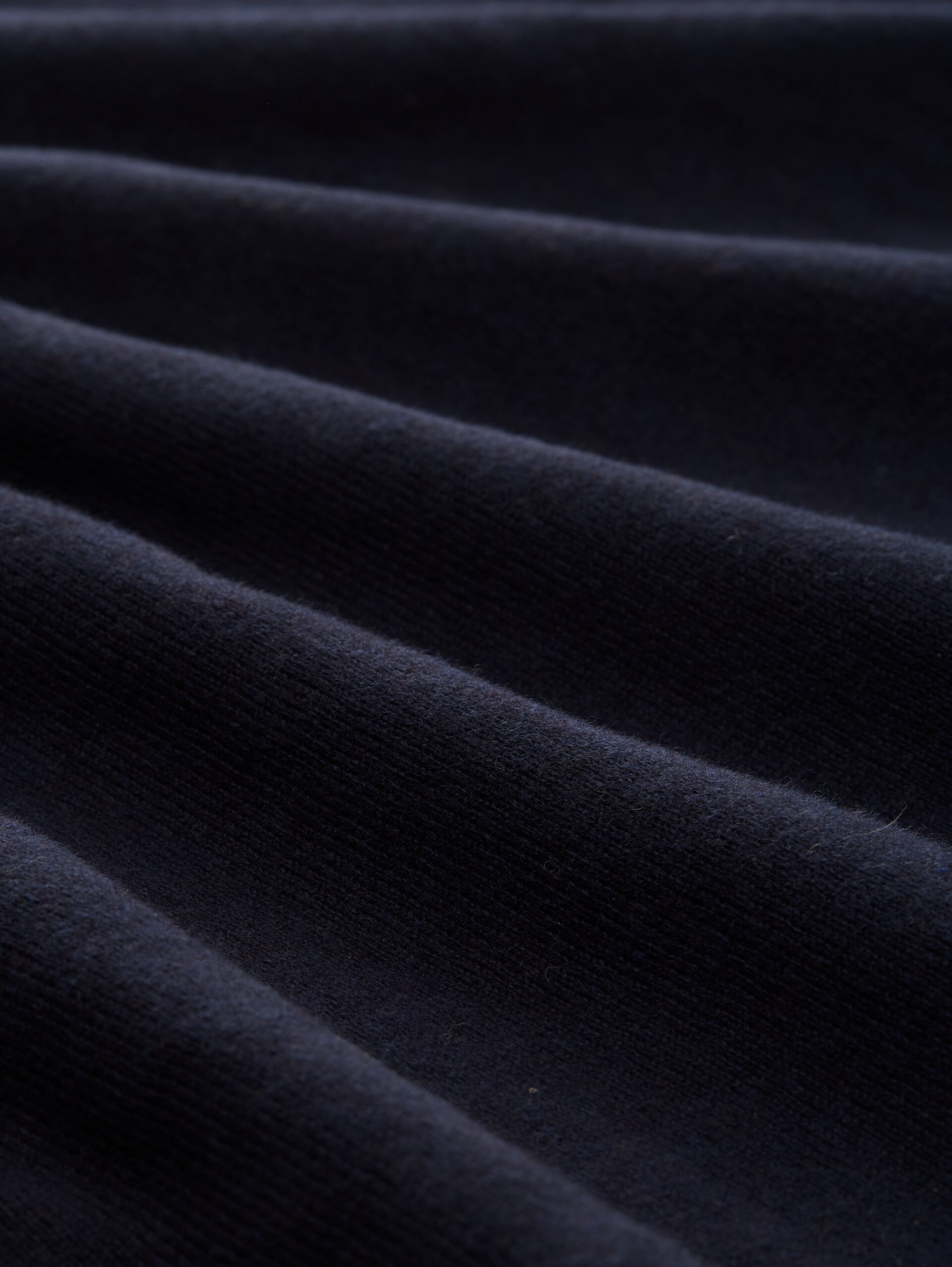 Strickpullover mit Kaschmir-Anteil - Knitted Navy Melange - Material-Ansicht