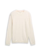 Ausgewählt, Strickpullover mit Kaschmir-Anteil von Tom Tailor, weiß