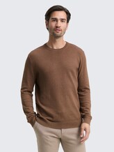 Pull en tricot avec cachemire - dark taupe melange - Découpe Vue de face du modèle