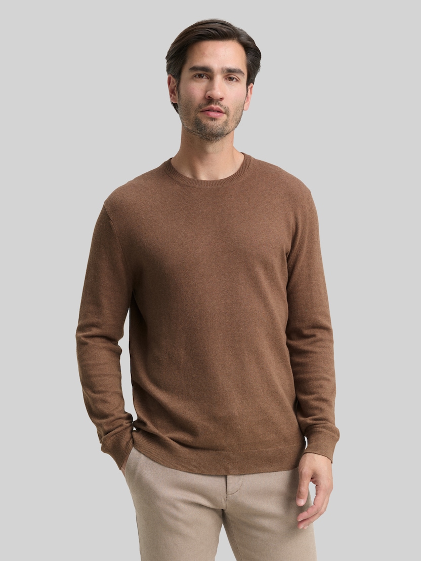 Strickpullover mit Kaschmir-Anteil von Men, dark taupe melange