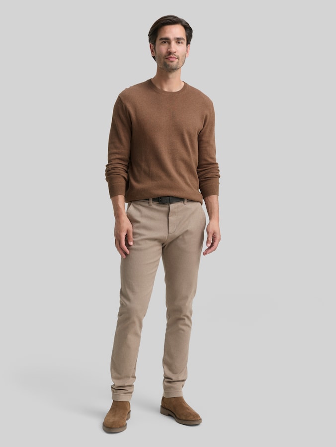 Strickpullover mit Kaschmir-Anteil von Men, dark taupe melange