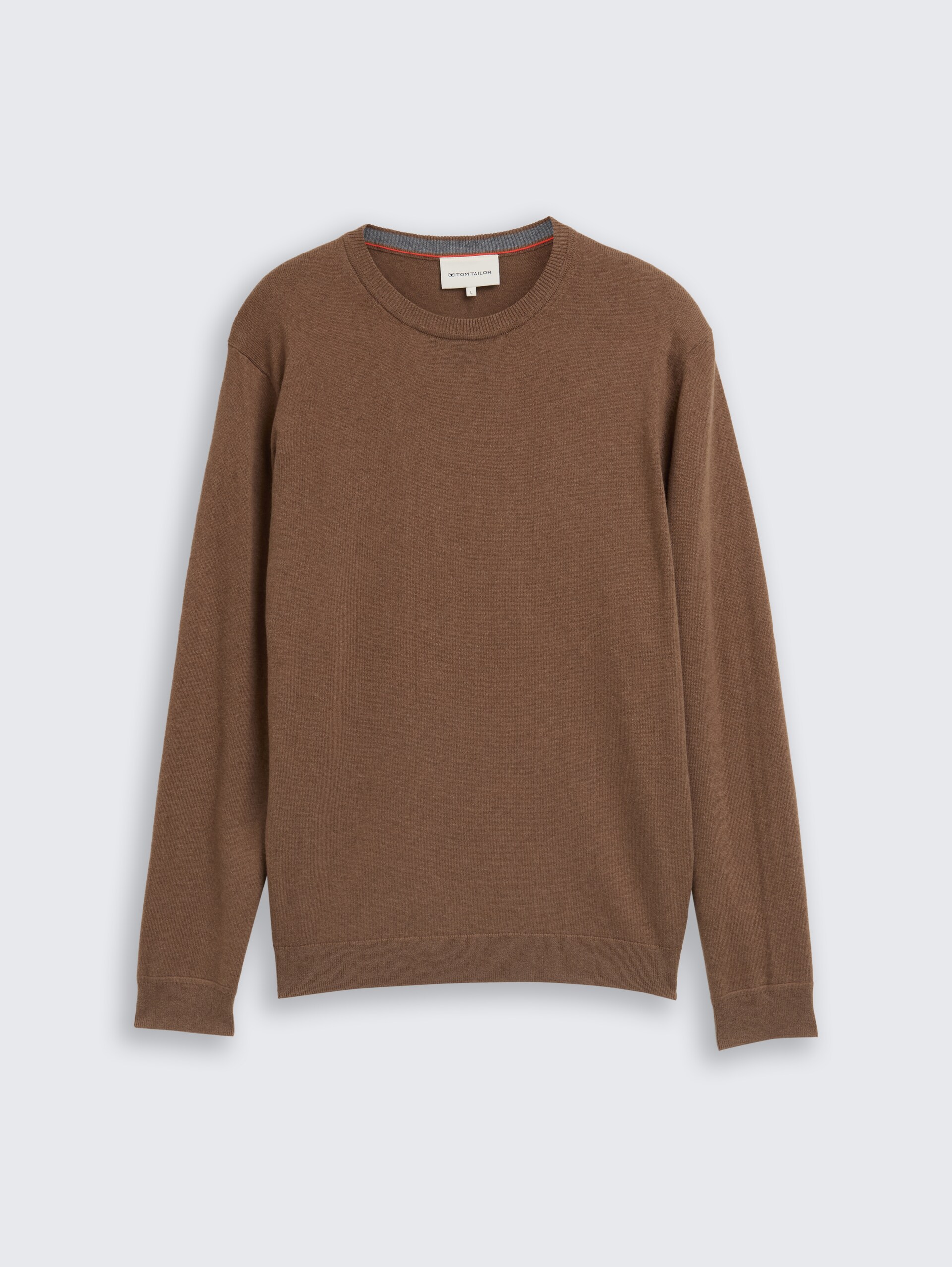 Strickpullover mit Kaschmir-Anteil - dark taupe melange