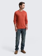 Pull en tricot avec cachemire - rust red melange - Vue de face du modèle