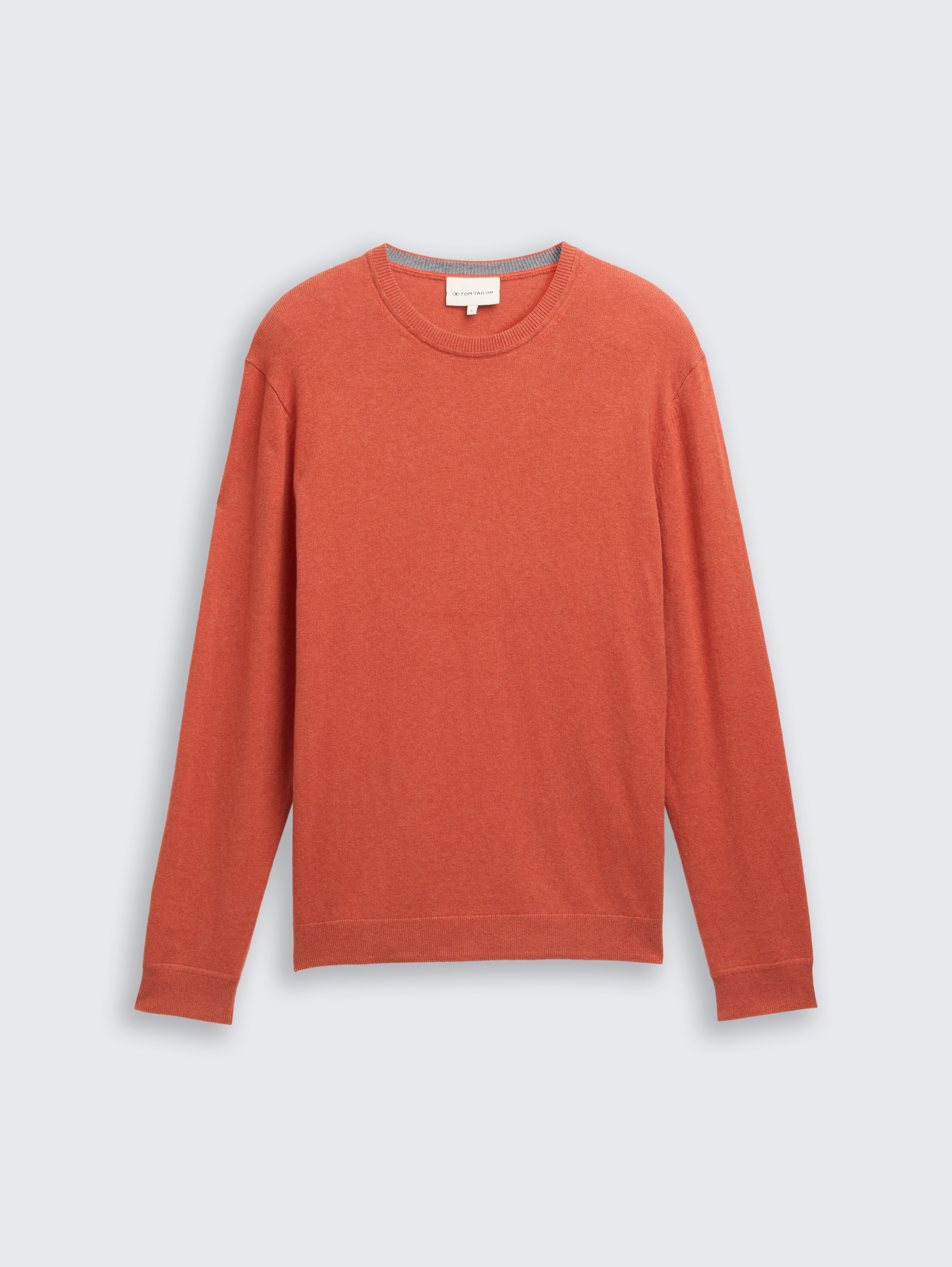 Strickpullover mit Kaschmir-Anteil von Men, rust red melange