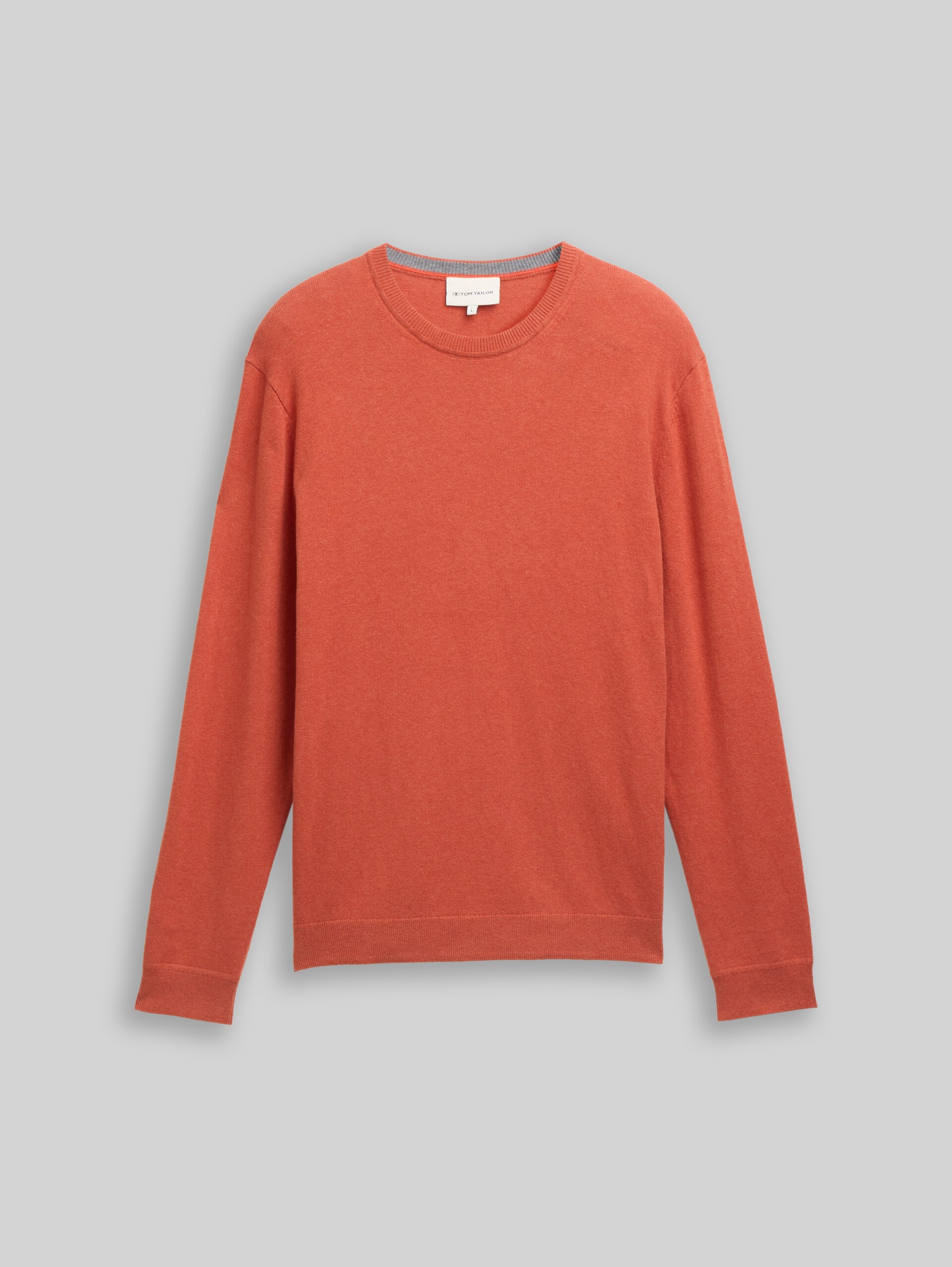 Knitted jumper with cashmere blend - rust red melange