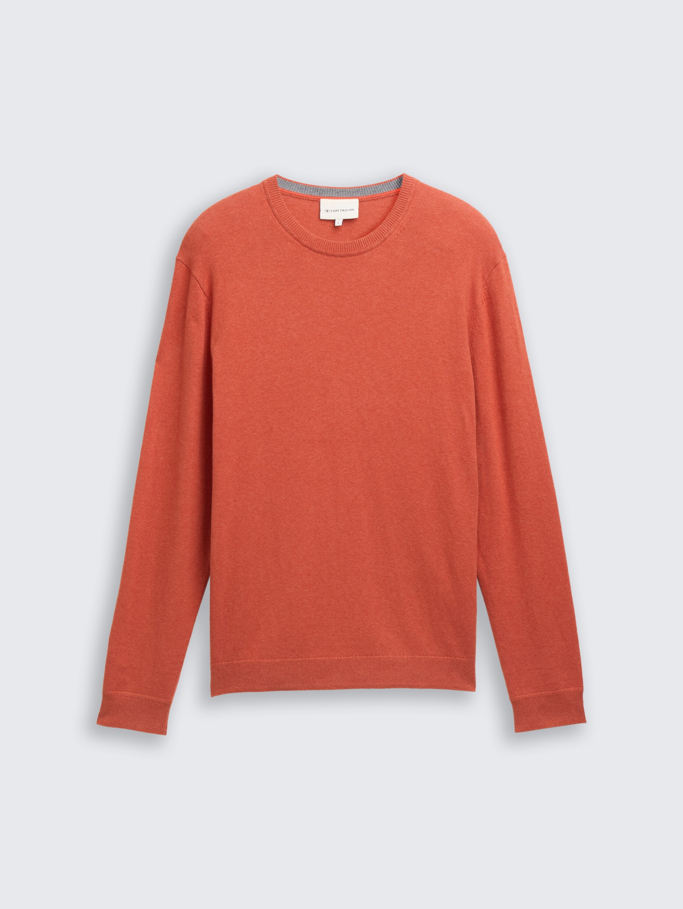 Gebreide trui met kasjmiermix - rust_red_melange - 