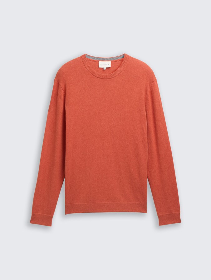 Strickpullover mit Kaschmir-Anteil von Men, rust red melange