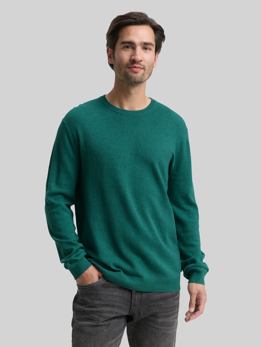 Strickpullover mit Kaschmir-Anteil von Men, jasper green melange