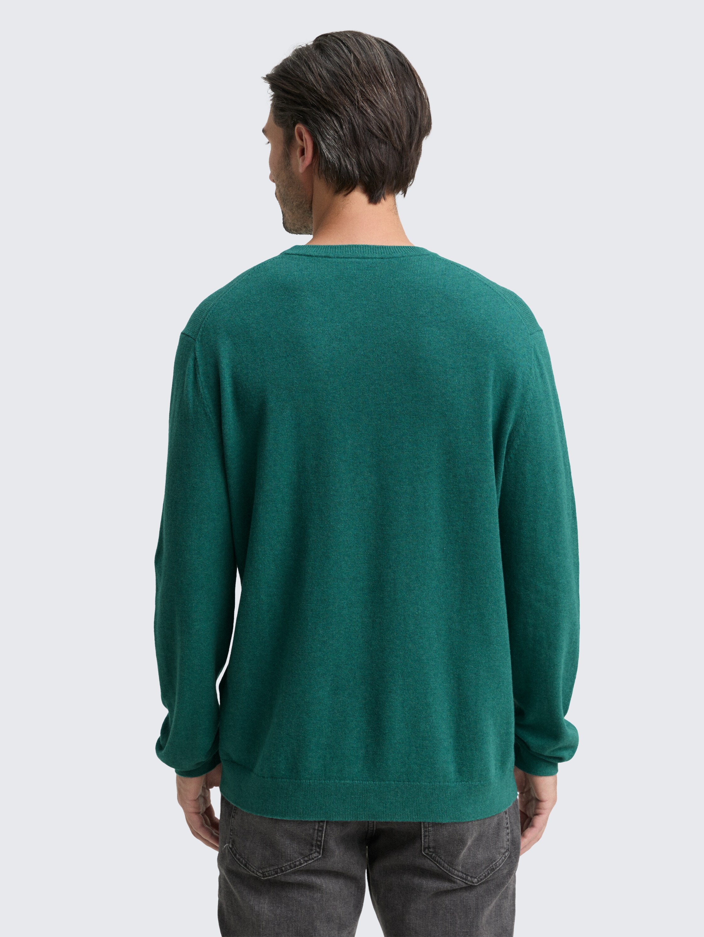 Strickpullover mit Kaschmir-Anteil - jasper green melange