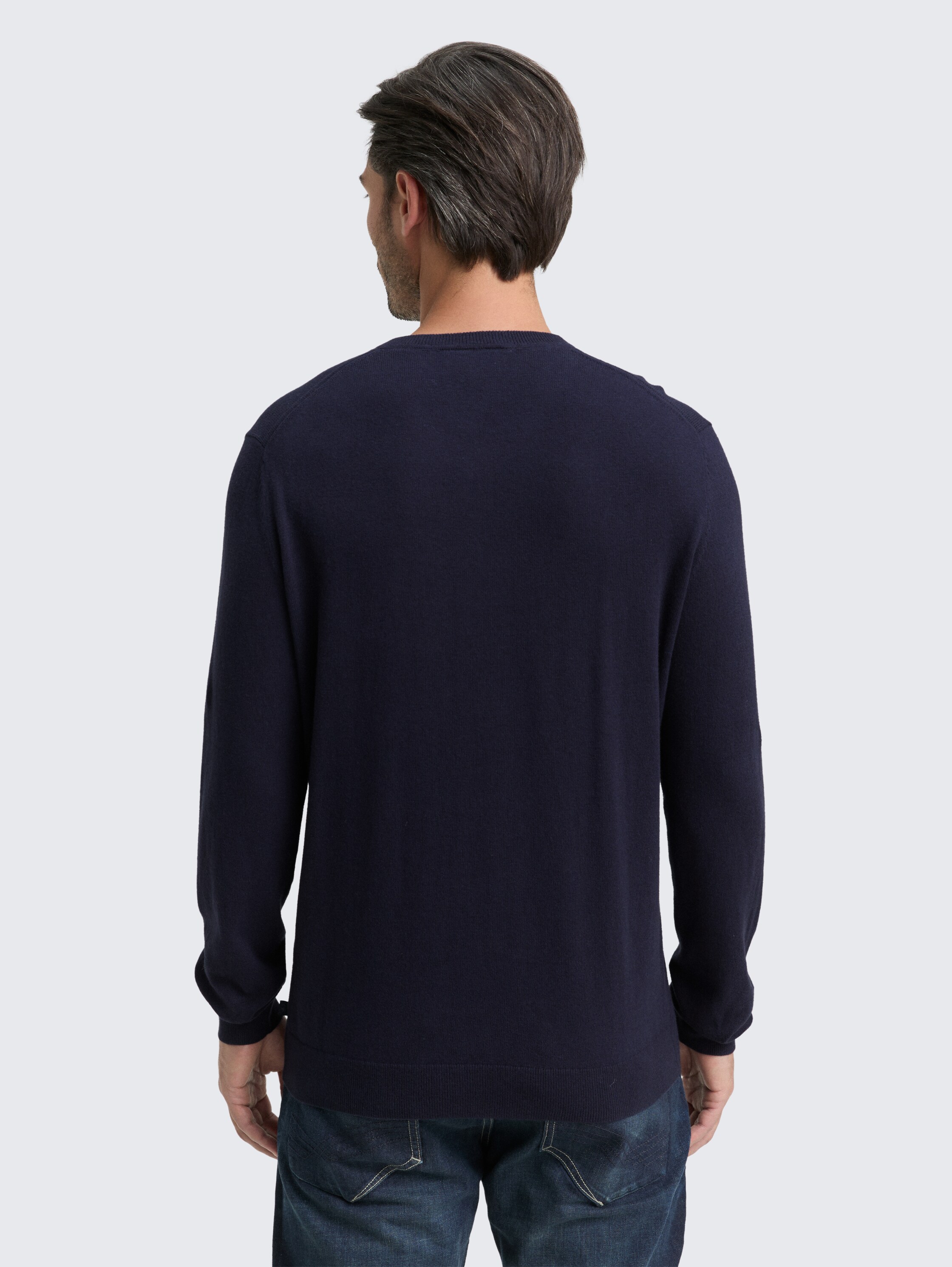 Strickpullover mit Kaschmir-Anteil - Knitted Navy Melange