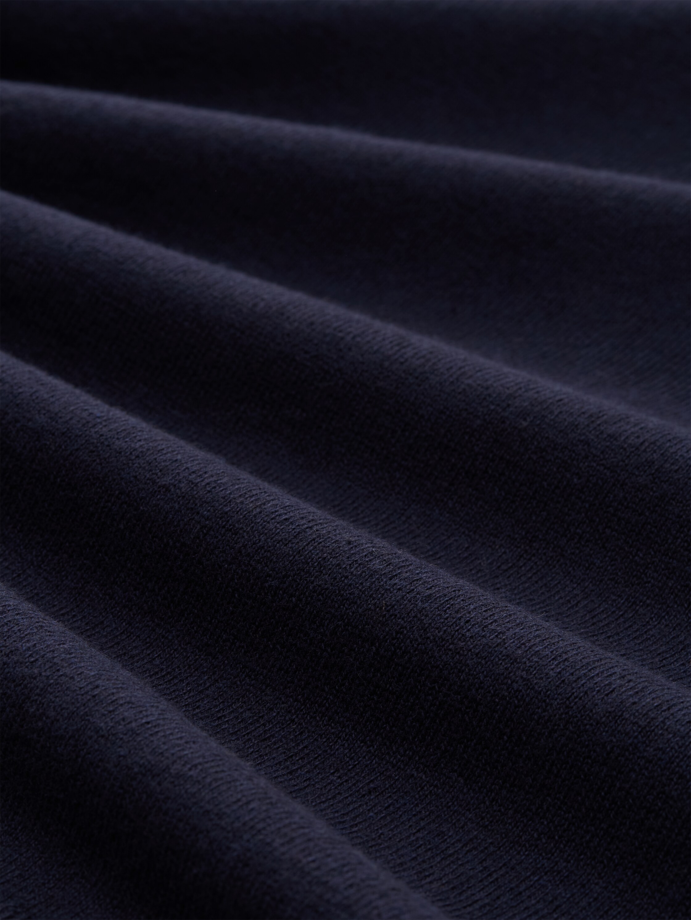 Strickpullover mit Kaschmir-Anteil - Knitted Navy Melange - Material-Ansicht