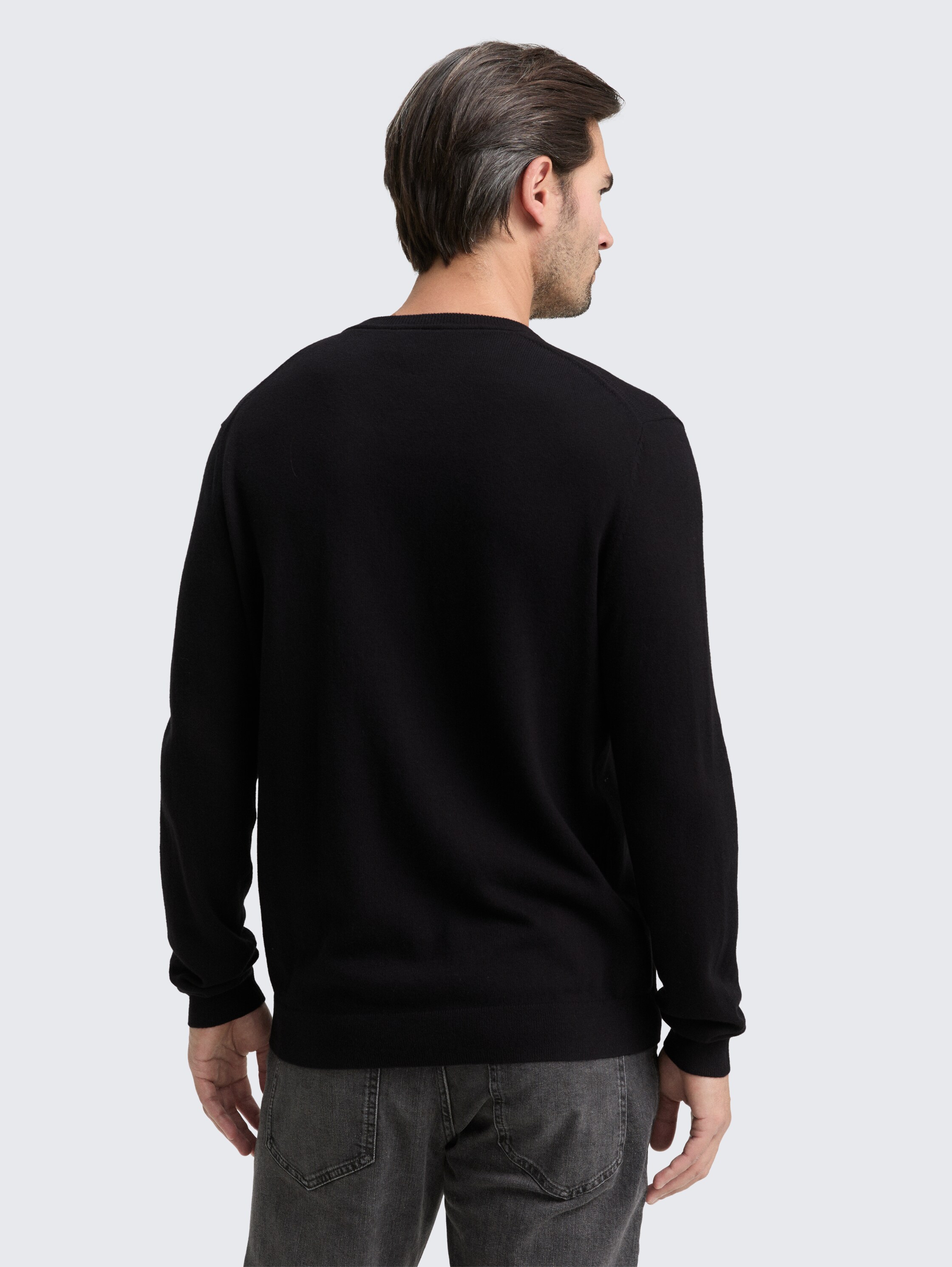 Knitted jumper with cashmere blend - Black