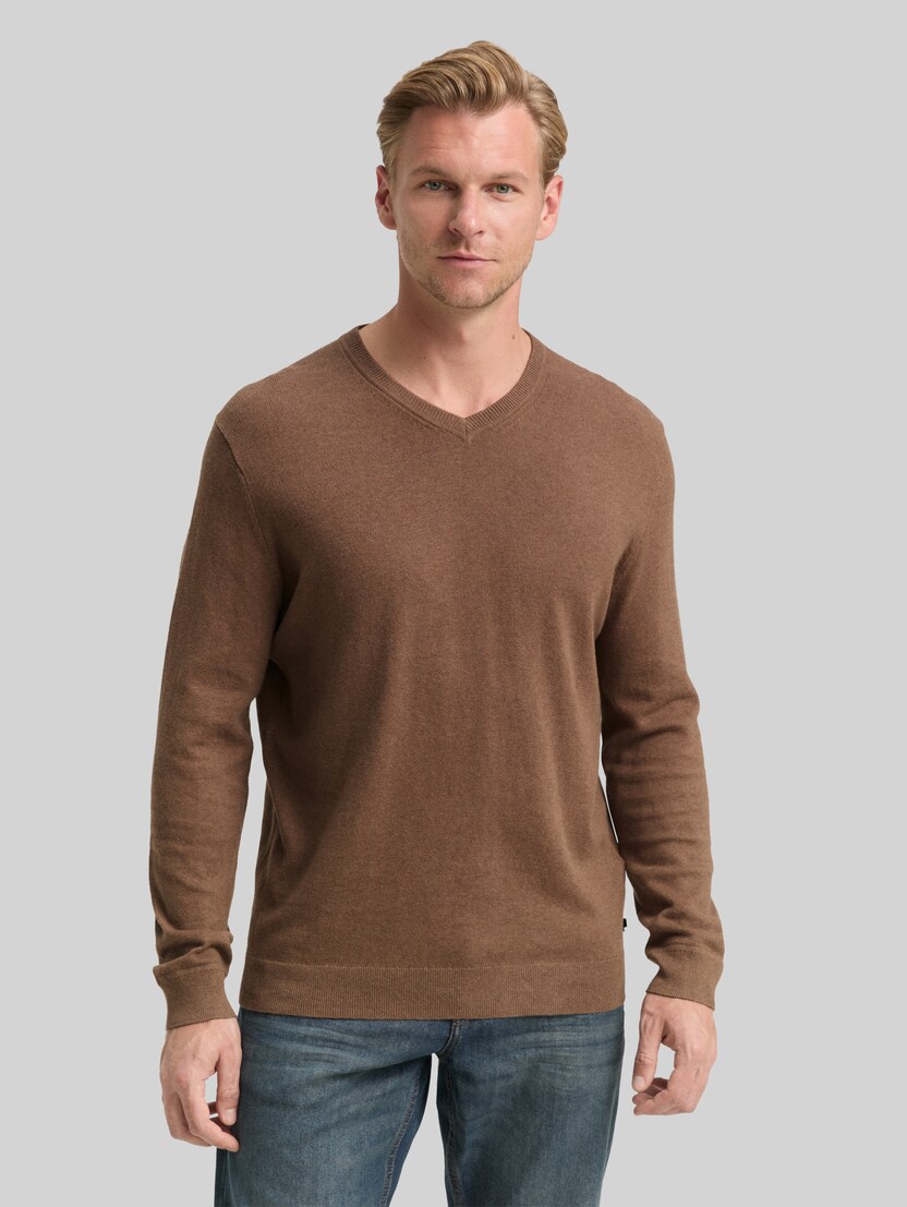 Strickpullover mit Kaschmir-Anteil von Men, dark taupe melange