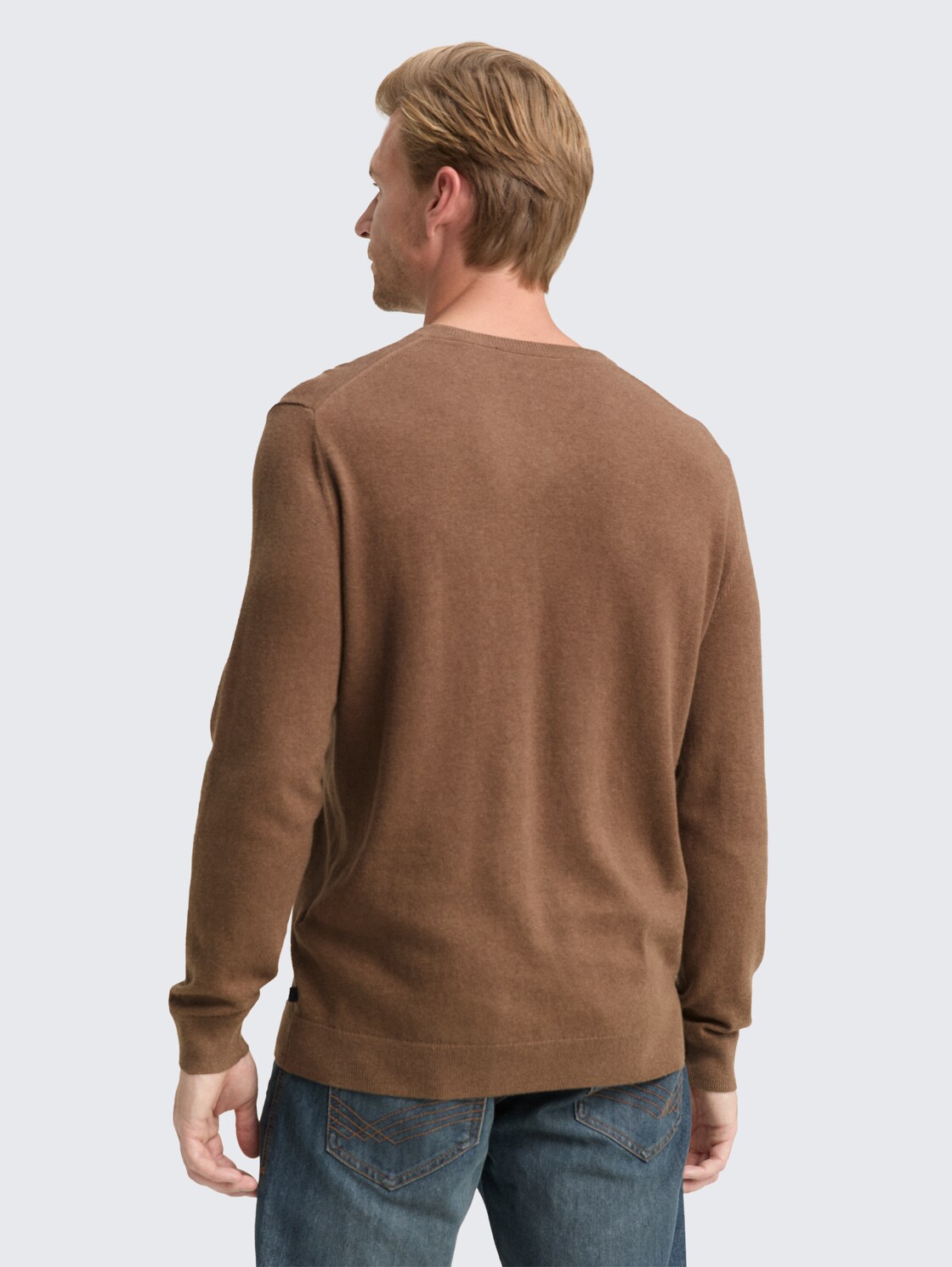 Strickpullover mit Kaschmir-Anteil - dark taupe melange