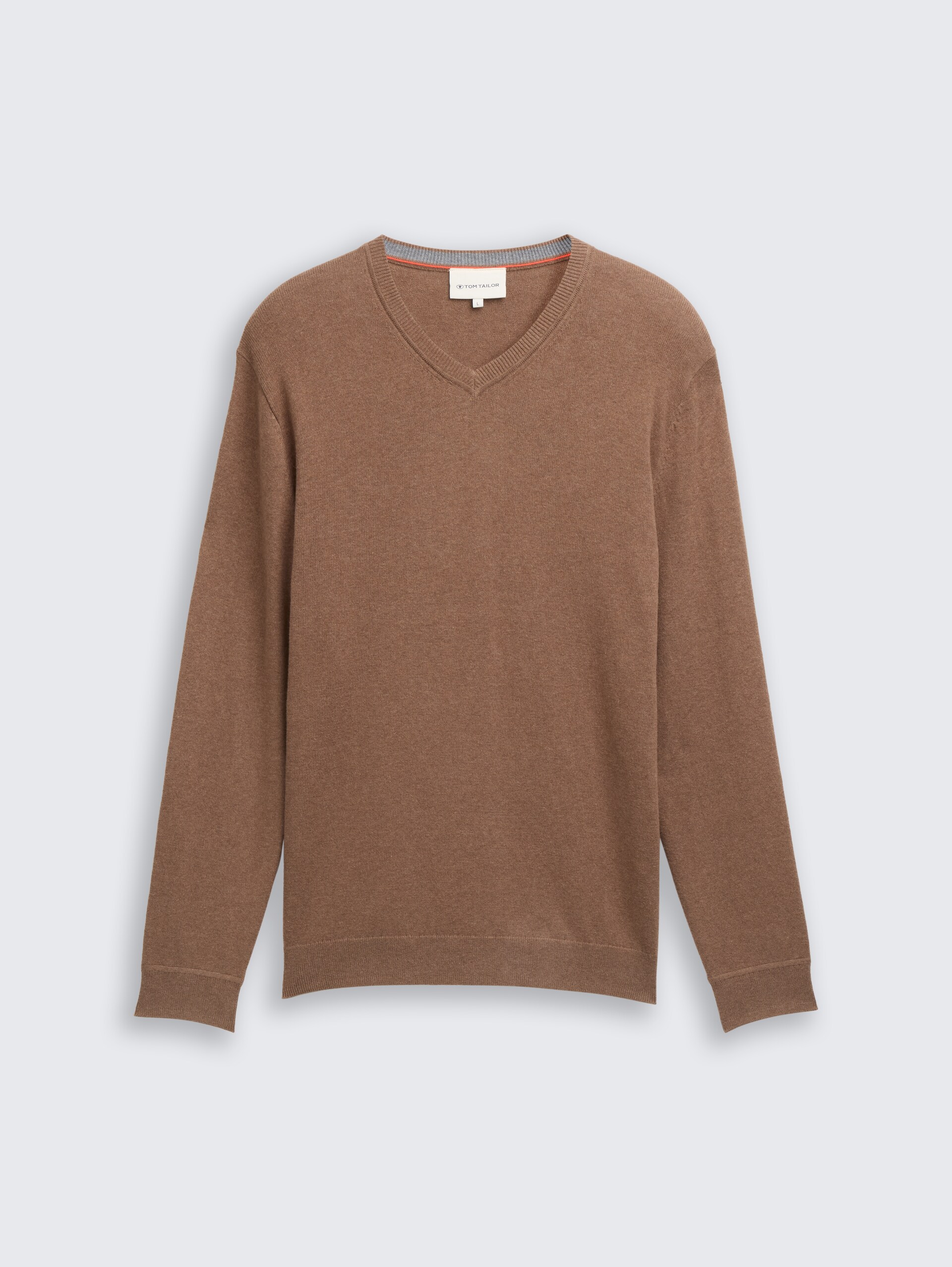 Strickpullover mit Kaschmir-Anteil - dark taupe melange